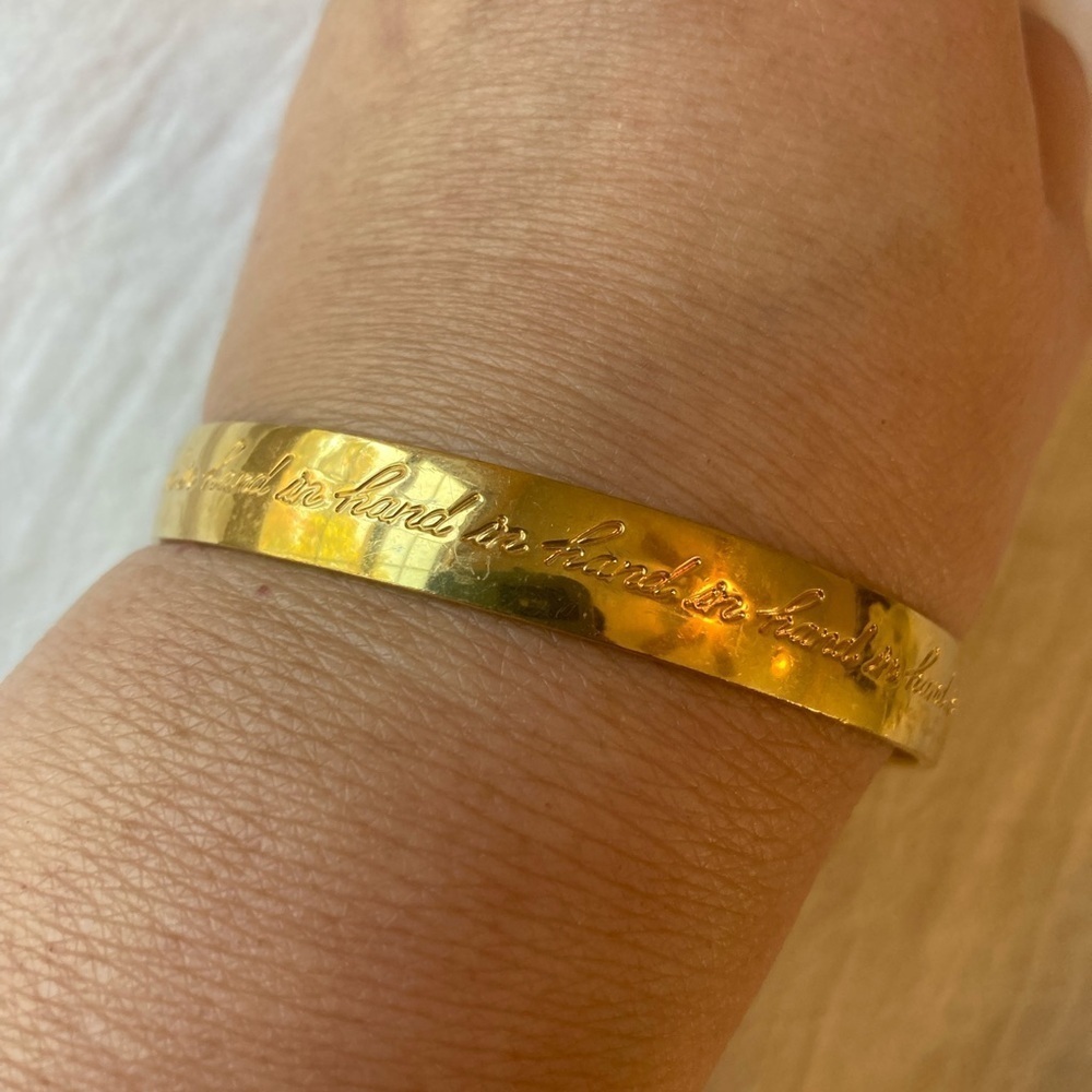 Kate Spade NY Strength in Numbers Hand in Hand Inspirational Bangle Bracelet - Picture 2 of 6